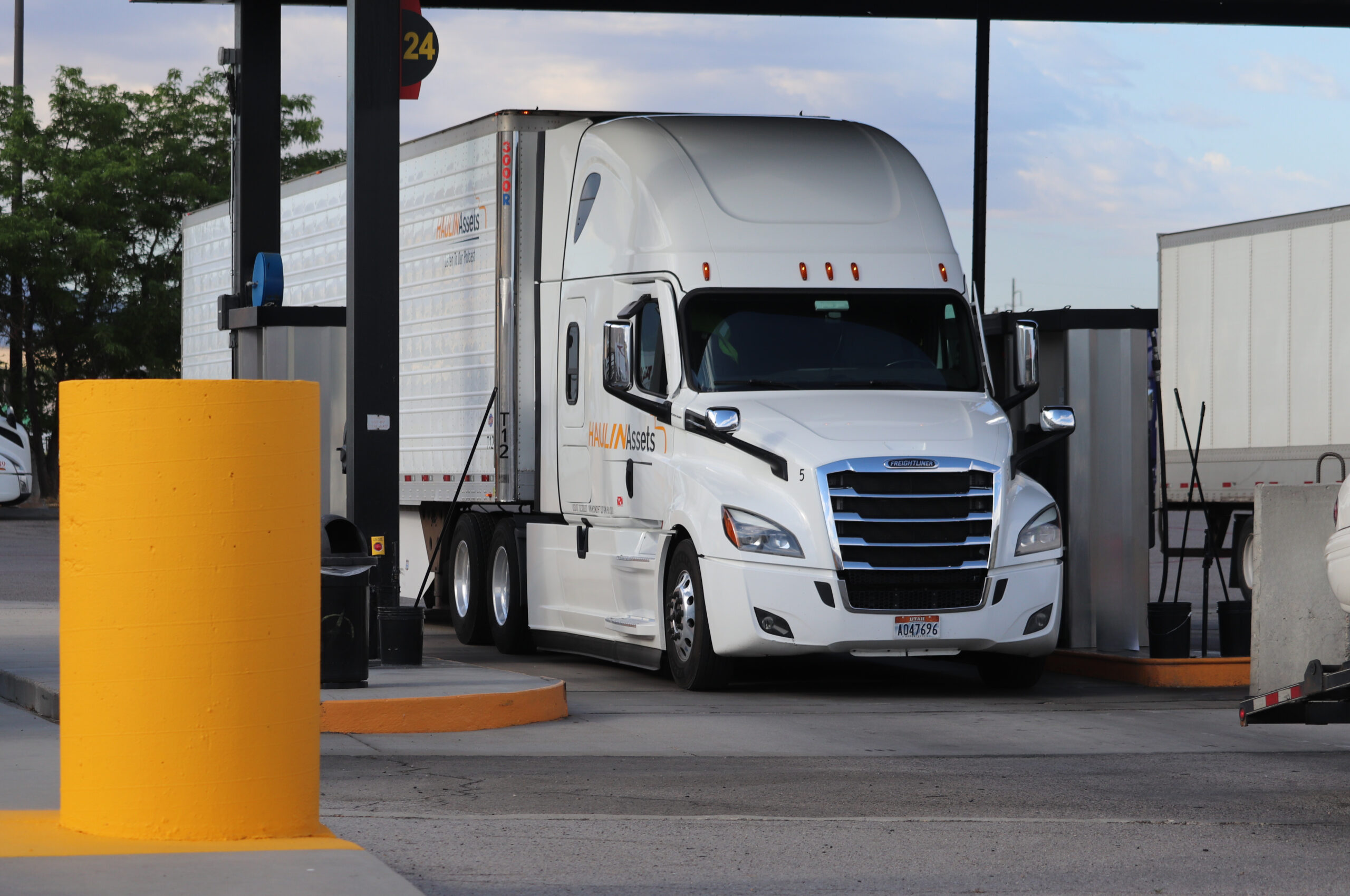 Truck at a fuel stop